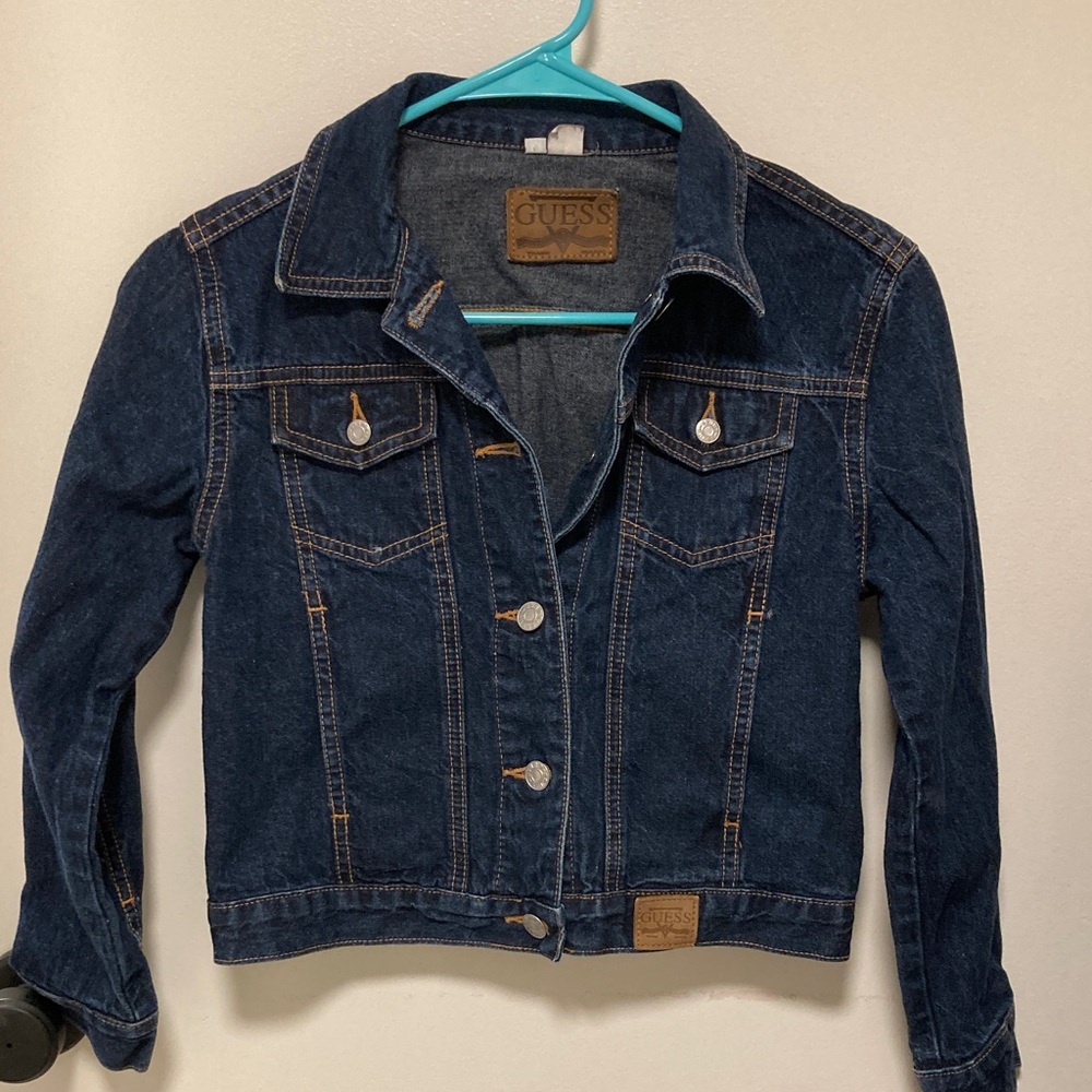 GUESS Dark Blue Denim Jean Jacket for Kids